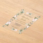 Invitations En Acrylique Charme espagnol Rose Floral Or Nuestra Boda (Poser)