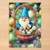 Invitations En Acrylique Charming Gnome & Basket Easter Egg Hunt (Recto)