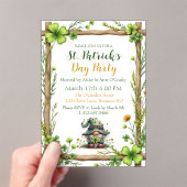 Invitations En Acrylique Charming Spring Clover & Gnome  (In situ (ordinateur de poche))
