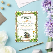 Invitations En Acrylique Charming Spring Clover & Gnome  (Insitu (Mariage))