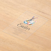 Invitations En Acrylique Chasse Aux Oeufs De Lapin Et Brunch De Pâques (Poser)