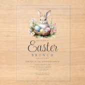 Invitations En Acrylique Chasse Aux Oeufs De Lapin Et Brunch De Pâques (Recto)