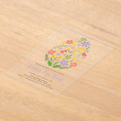 Invitations En Acrylique Chasse aux oeufs de Pâques à la flore mignonne (Poser)