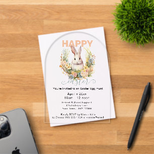 Invitations En Acrylique Chasse aux œufs de Pâques élégante