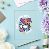 Invitations En Acrylique Chat Tabby Halloween – Chapeau de Sorcière & Art d (Insitu (Mariage))