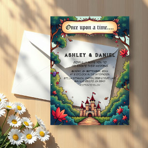 Invitations En Acrylique Château de conte de fées il était une fois mariage
