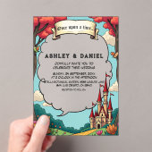 Invitations En Acrylique Château de forêt enchantée Fairytale Mariage (In situ (ordinateur de poche))