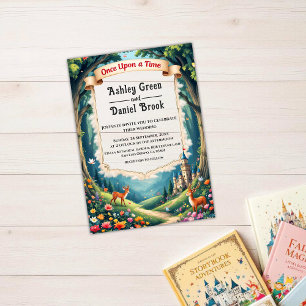 Invitations En Acrylique Château de forêt enchantée Mariage de conte de fée