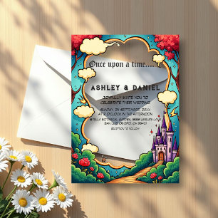 Invitations En Acrylique Château de la Forêt Enchantée Mariage Conte de Fée