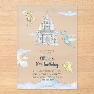 Invitations En Acrylique Château Magique Adorable Anniversaire Enfants Drag