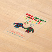 Invitations En Acrylique Chaud Jacquard moche Noël et lumières (Poser)