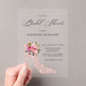 Invitations En Acrylique Chaussures à talons hauts florales roses pour la f (In situ (ordinateur de poche))