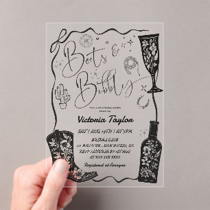 Invitations En Acrylique Chaussures occidentales et douche de mariée à bull
