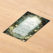 Invitations En Acrylique Chemin De Forêt Enchantée De Fleurs Mariage Vert (Poser)