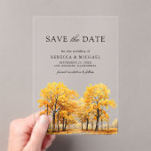 Invitations En Acrylique Chêne d'automne Mariage Mariage Sauvez la date (In situ (ordinateur de poche))