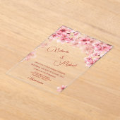 Invitations En Acrylique Cherry Blossom Clear Wedding (Poser)