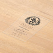 Invitations En Acrylique Cheval Monogramme Élégant Mariage équestre clair (Poser)
