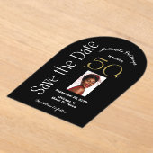 Invitations En Acrylique Chic 50 et Fabulous Black Gold Arch Enregistrer la (Poser)