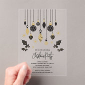 Invitations En Acrylique Chic Black and Gold Christmas Ornaments  (In situ (ordinateur de poche))