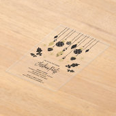 Invitations En Acrylique Chic Black and Gold Christmas Ornaments  (Poser)