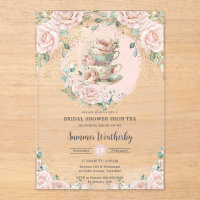 Chic Blush Floral High Tea Party Fête des mariées