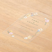 Invitations En Acrylique Chic Boho Pastel Fleurs sauvages Printemps Mariage (Poser)