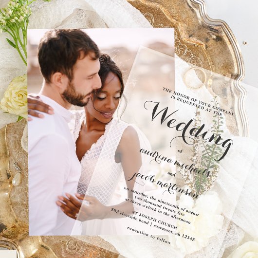 Invitations En Acrylique Chic Calligraphie Script Mariage classique