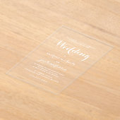Invitations En Acrylique Chic Calligraphie Script Mariage classique (Poser)