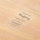 Invitations En Acrylique Chic Calligraphie Script Mariage classique (Poser)