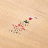 Invitations En Acrylique Chic Candy Cane Martini Holiday Cocktail Party (Poser)