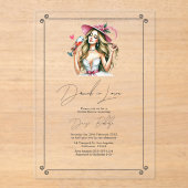 Invitations En Acrylique Chic Drunk in Love Fête des mariées (Recto)