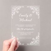 Invitations En Acrylique Chic Elegant Typographie Floral Mariage (In situ (ordinateur de poche))