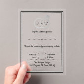 Invitations En Acrylique Chic Faux Argent Huile Monogramme Mariage Cercles (In situ (ordinateur de poche))