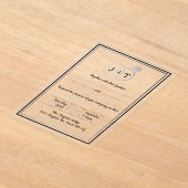 Invitations En Acrylique Chic Faux Argent Huile Monogramme Mariage Cercles (Poser)