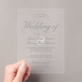 Invitations En Acrylique Chic Faux Mariage de script d'huile d'argent (In situ (ordinateur de poche))