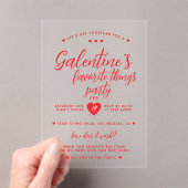 Invitations En Acrylique Chic Galentine's Favorite Things Party (In situ (ordinateur de poche))