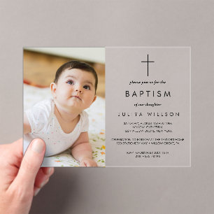 Invitations En Acrylique Chic Gold Baptism photo