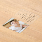 Invitations En Acrylique Chic Gold Baptism photo (Poser)