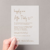 Invitations En Acrylique Chic Gold Script Frosted Mariage Réception (In situ (ordinateur de poche))