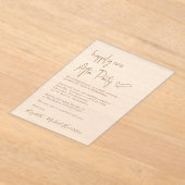 Invitations En Acrylique Chic Gold Script Frosted Mariage Réception (Poser)