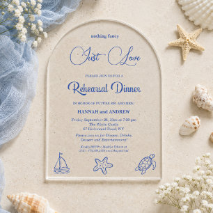 Invitations En Acrylique Chic Just Love Sea Life Dîner de Répétition