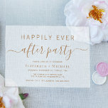Invitations En Acrylique Chic Mariage de script or après la fête Frosted<br><div class="desc">Chic invitation en acrylique gelée pour votre réception de mariage ou après la fête avec "Happily Ever After Party" écrit dans un mélange de typographie or simple et un élégant script en or avec des swashes.</div>