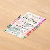 Invitations En Acrylique Chic Mariage floral aquarelle (Poser)