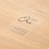 Invitations En Acrylique Chic minimaliste 1er anniversaire (Poser)