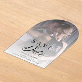 Invitations En Acrylique Chic Modern Transparency Wedding Photo Script (Poser)