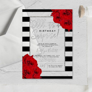 Invitations En Acrylique Chic Moderne Luxe Chut... Fête d'anniversaire surp