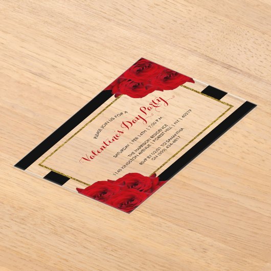 Invitations En Acrylique Chic Moderne Luxe Saint Valentin (Poser)