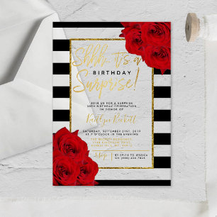 Invitations En Acrylique Chic Moderne Luxe Shhh... Fête d'anniversaire surp