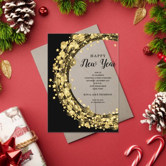 Invitations En Acrylique Chic New Year's Eve Party (Insitu (vacances))