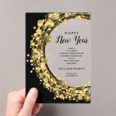 Invitations En Acrylique Chic New Year's Eve Party (In situ (ordinateur de poche))